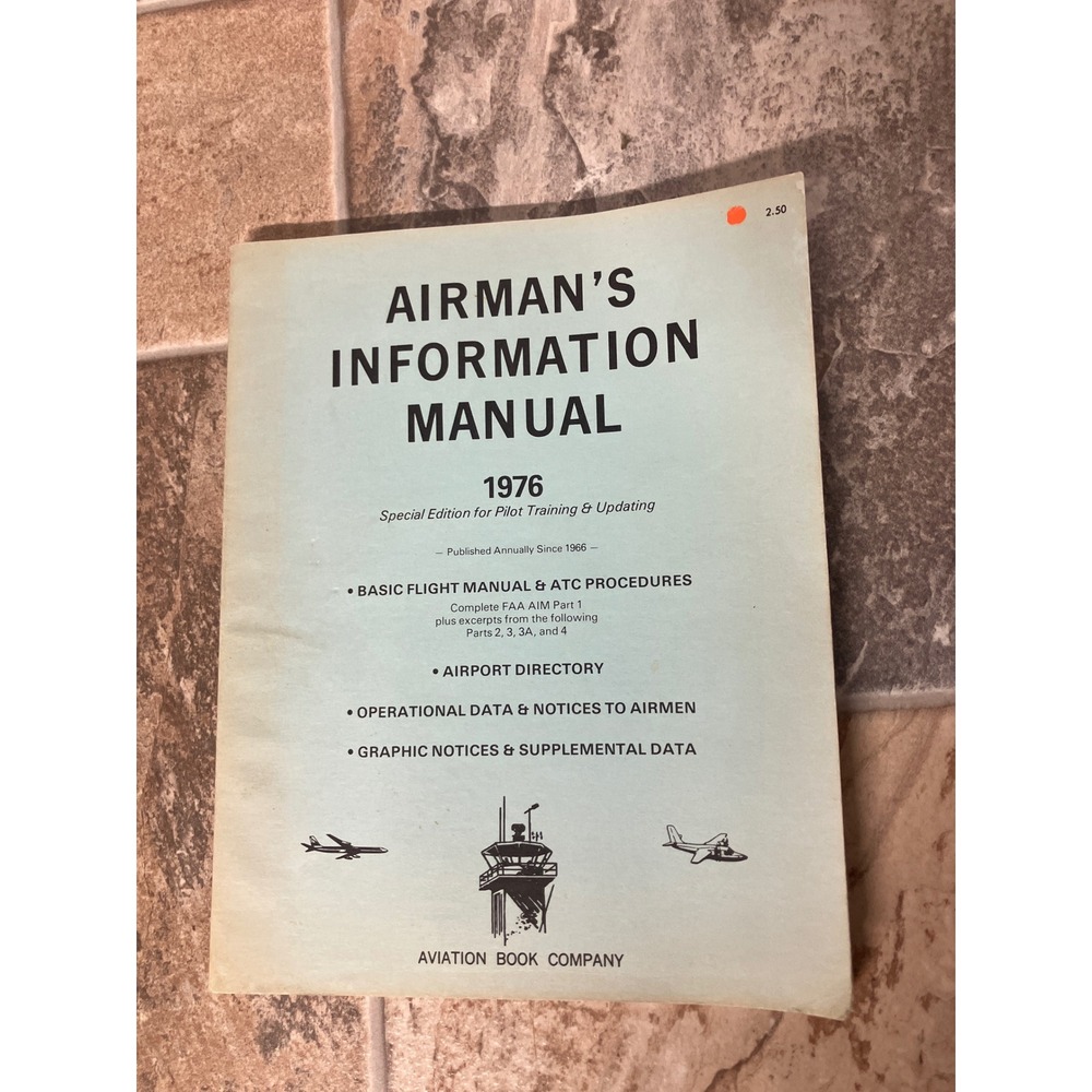 1976 Airman's Information Manual Special Edition for Pilot Training Aviation